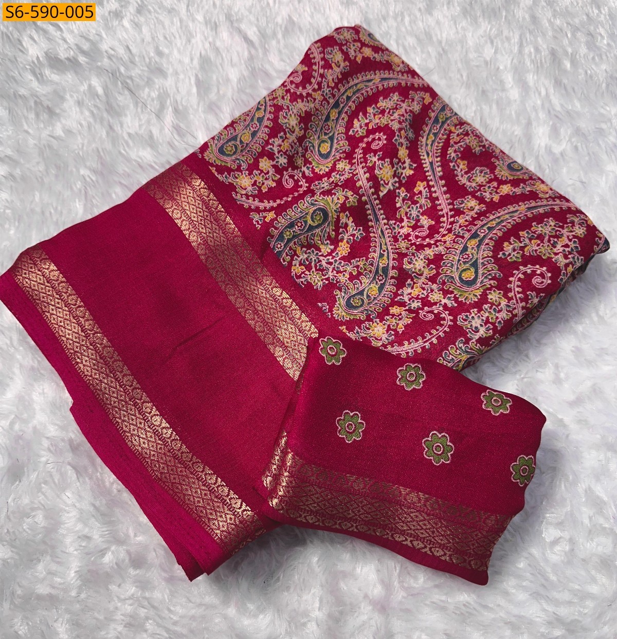 Pink Fancy georgette saree