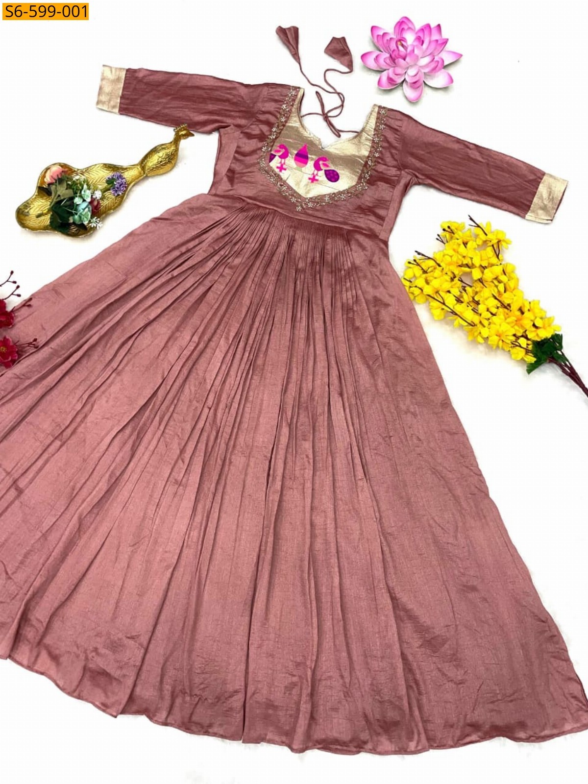 Onion Paithani Gown