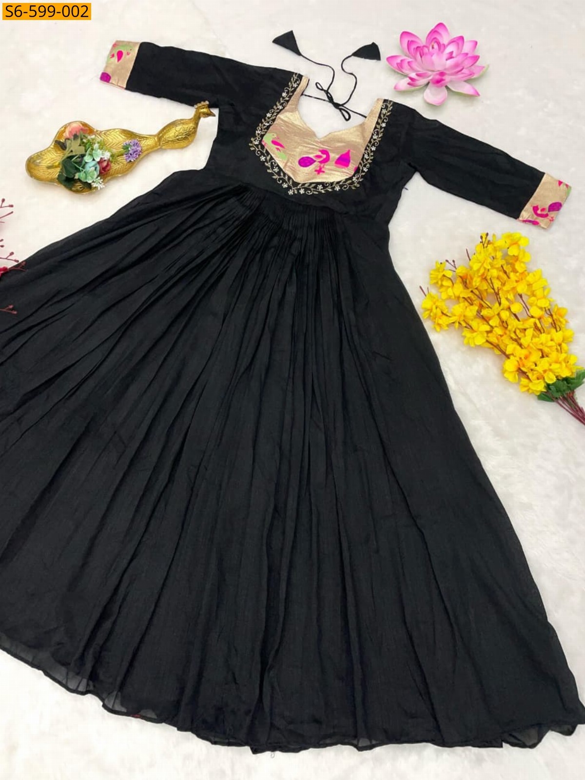 Black Paithani Gown