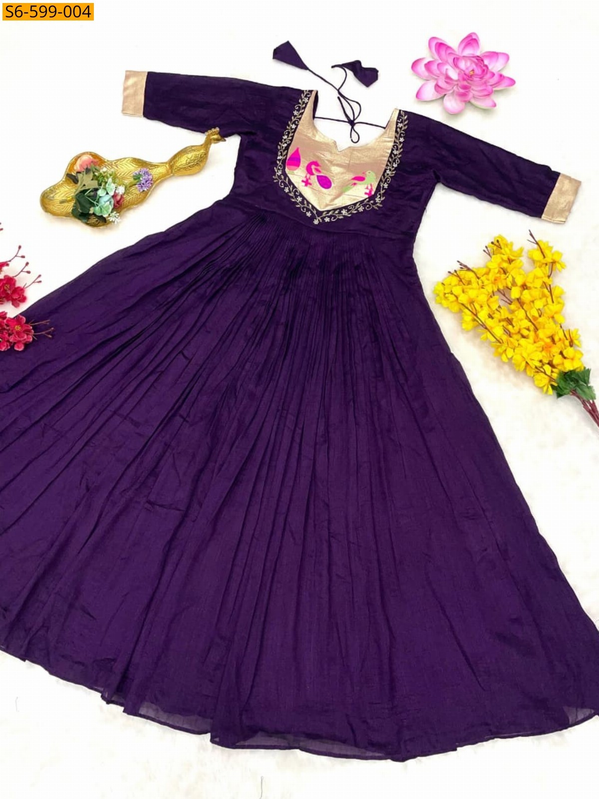 Purple Paithani Gown