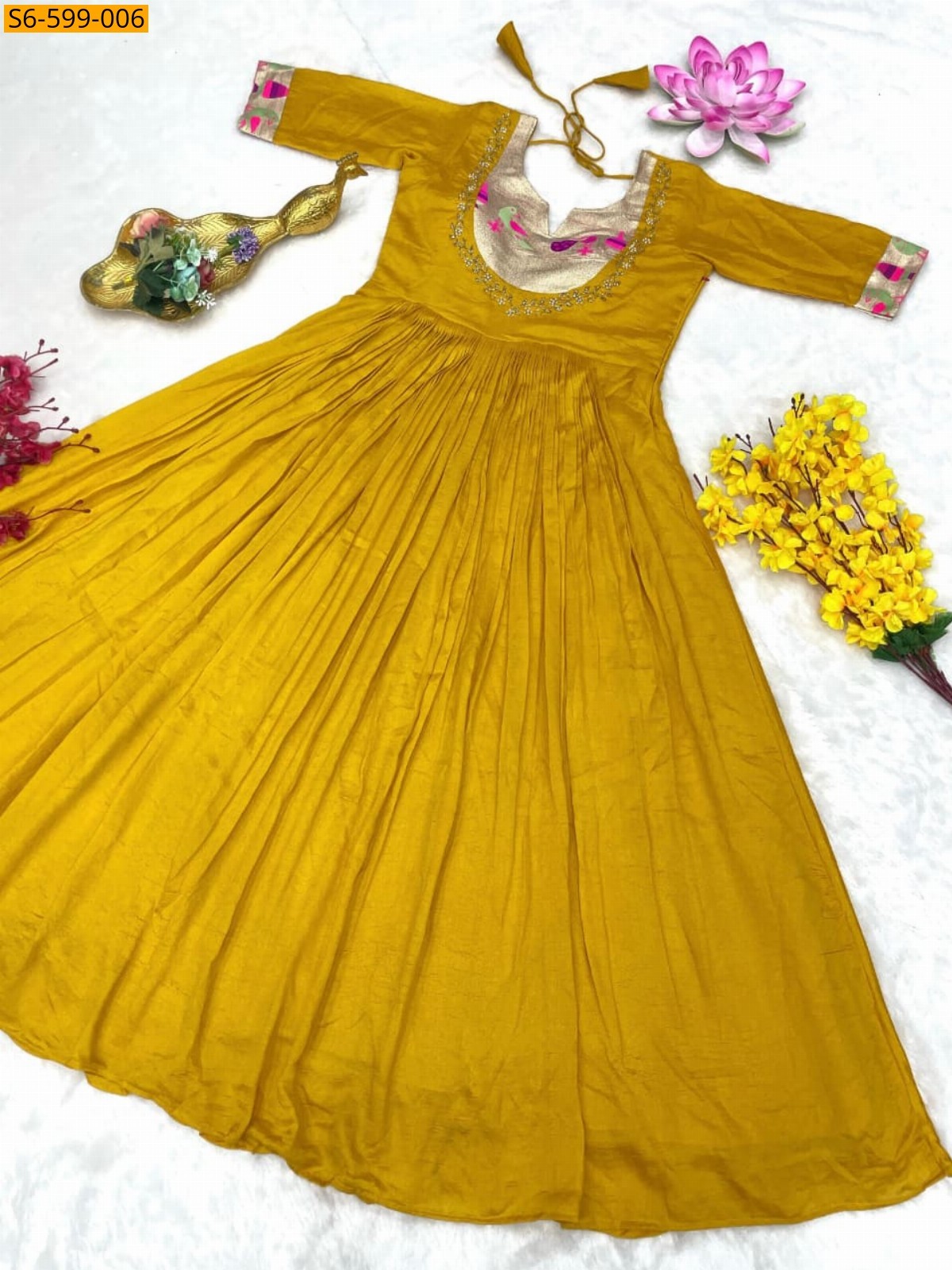 Yellow Paithani Gown