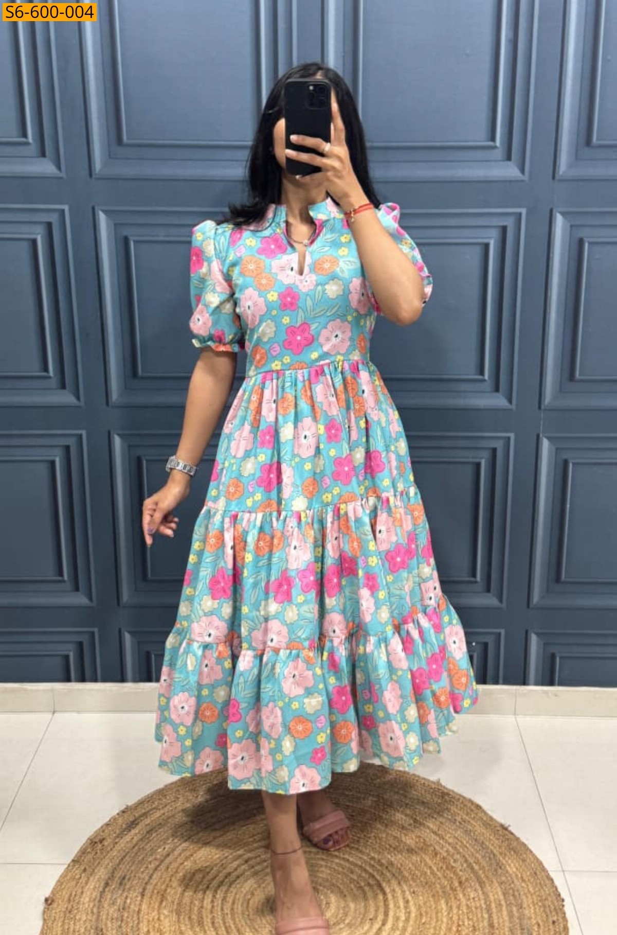 Blue Muslin Cotton Kurti