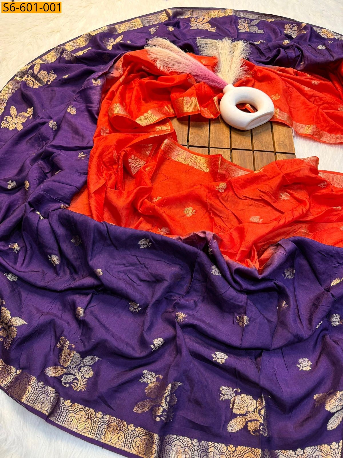 Purple Muslin Silk Shaded Saree
