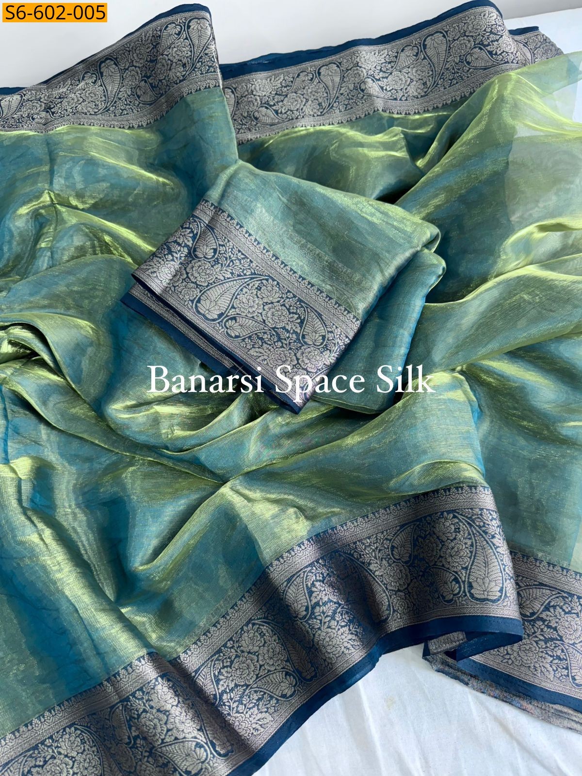 Blue Banarasi space silk Saree