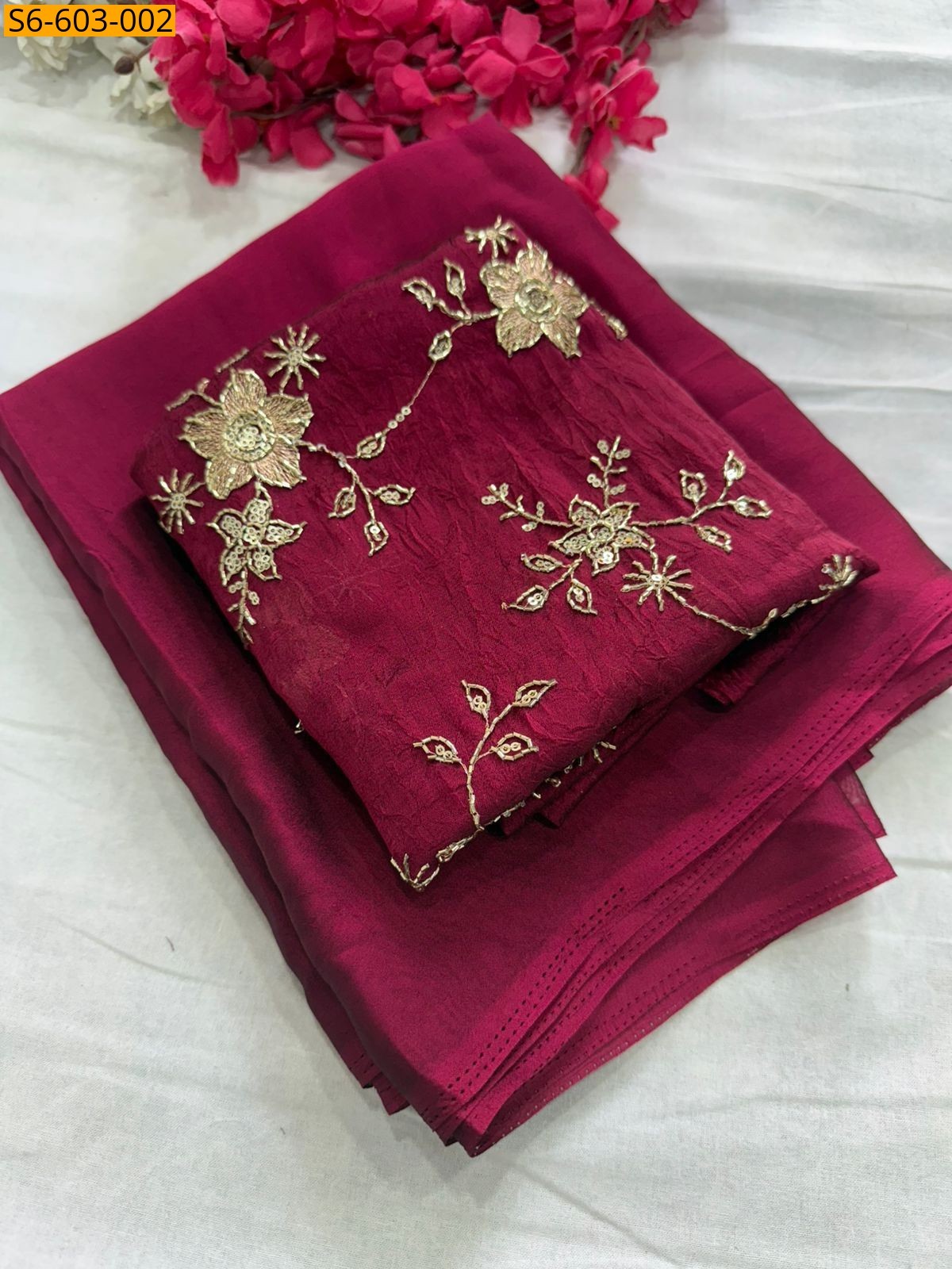Pink Crush Rangoli Saree