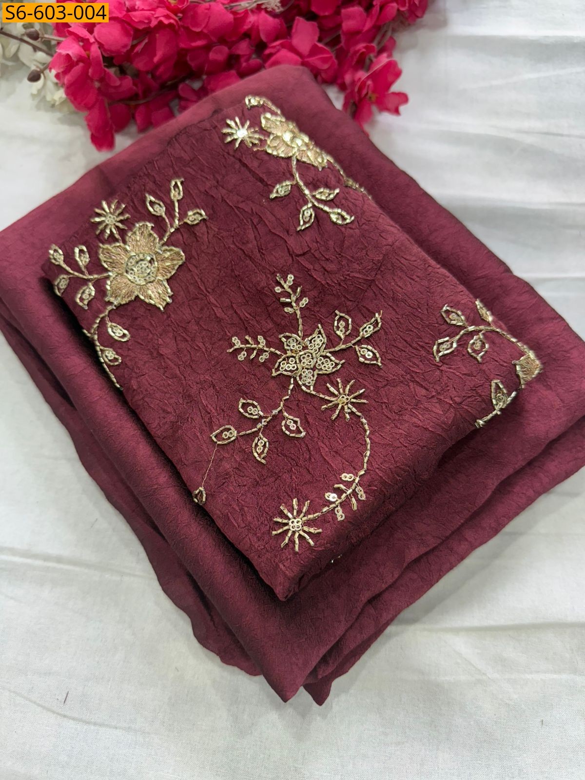 Magenta Crush Rangoli Saree