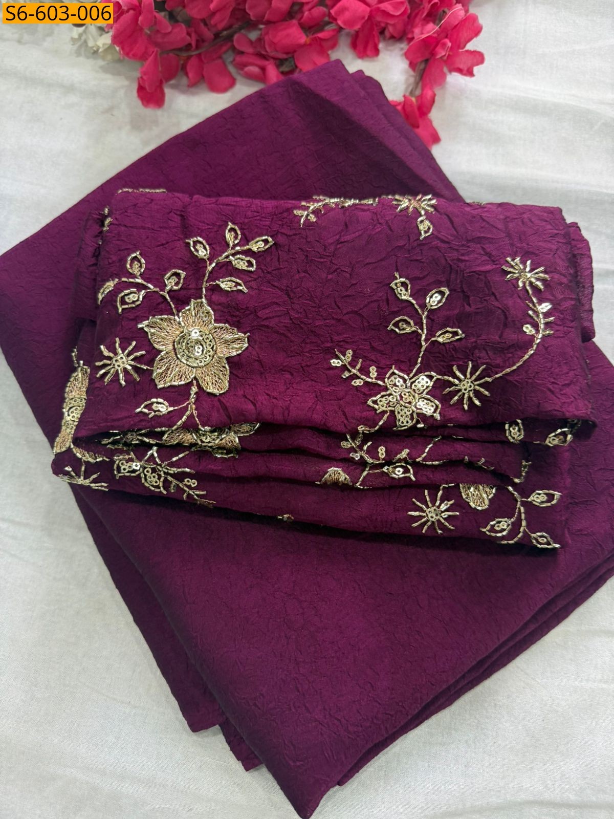 Wine Crush Rangoli Saree