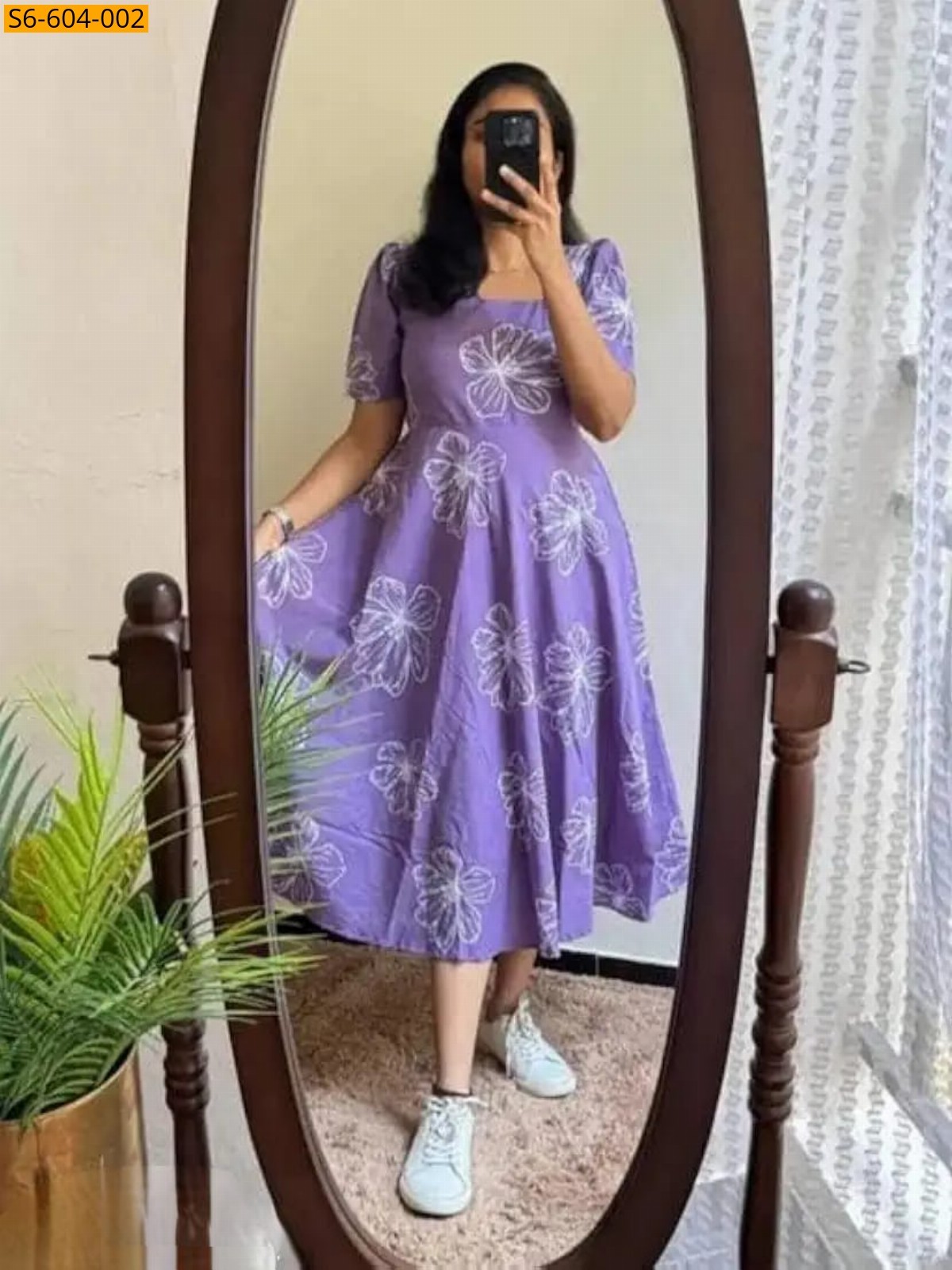 Purple Rayan Cotton Gown