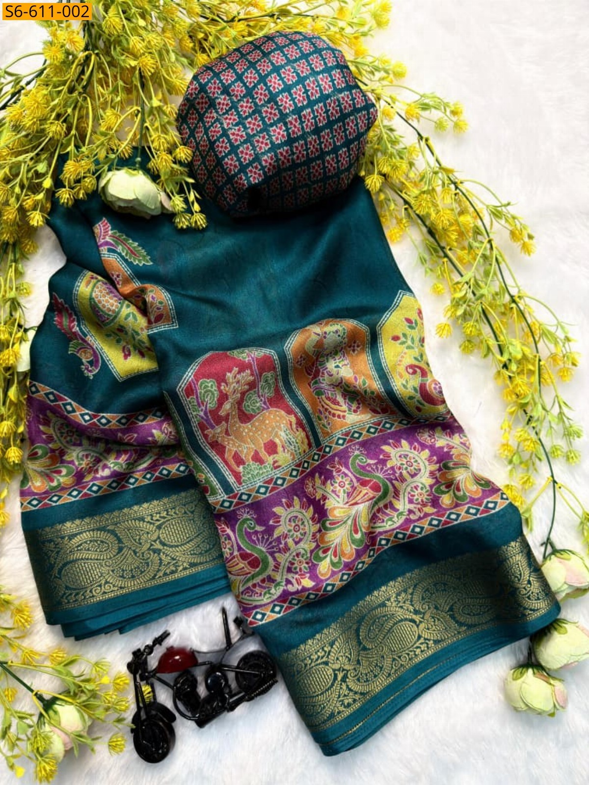 Ramar Blue Fancy marshmellow sarees