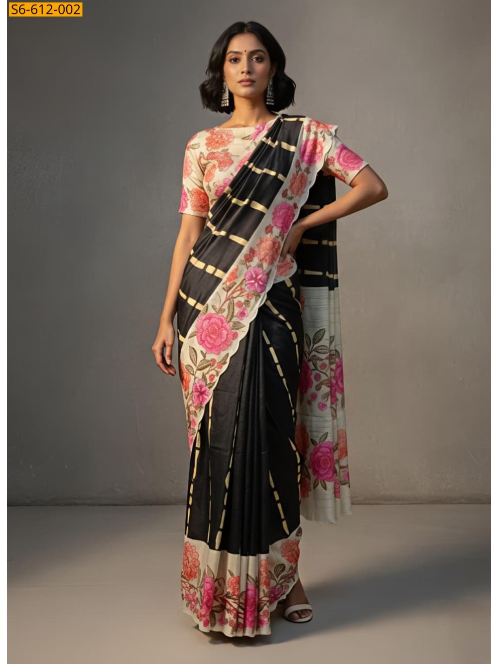 Black Fancy tussar silk sarees Black Fancy tussar silk sarees