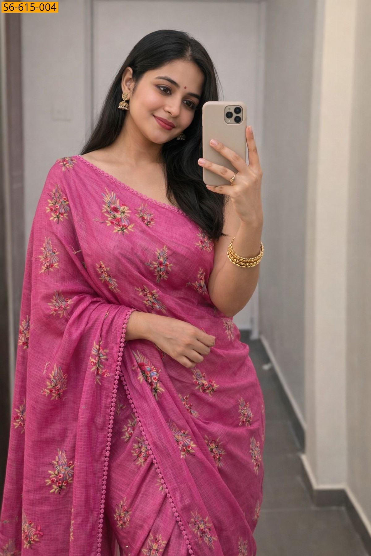 Pink Soft Kota Doriya Saree