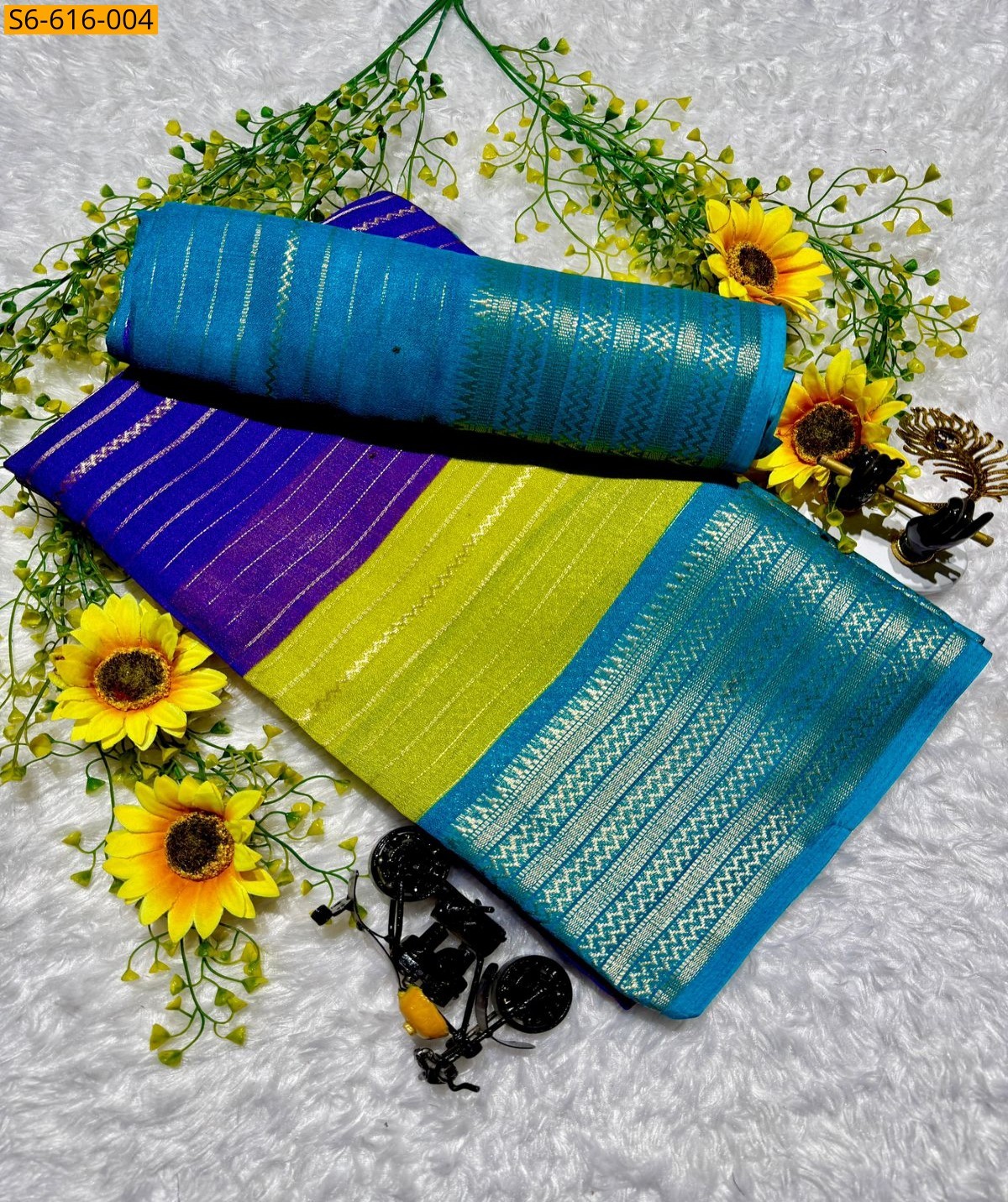 Multi Color Fancy Mysore Silk Saree