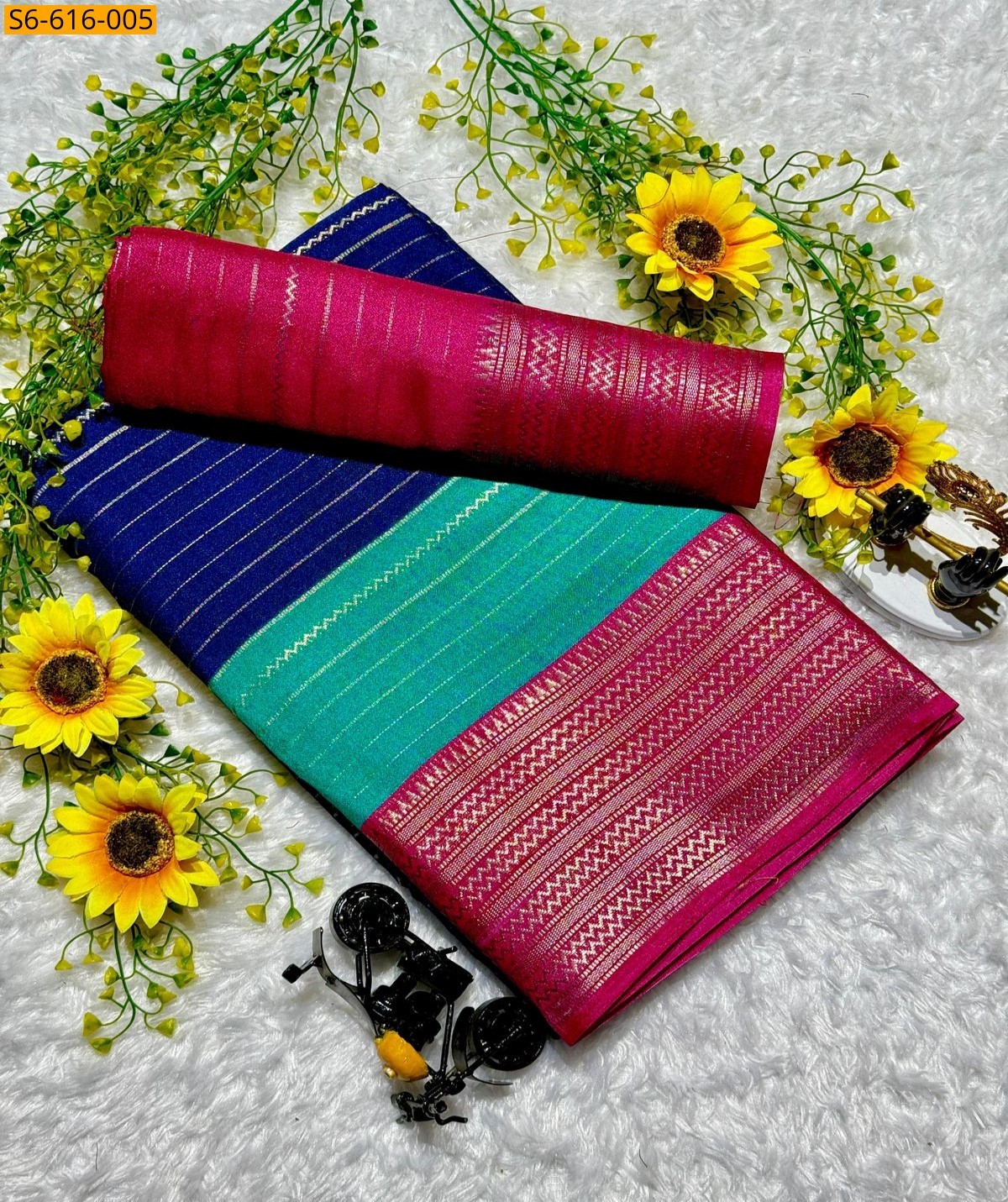 Multi Color Fancy Mysore Silk Saree
