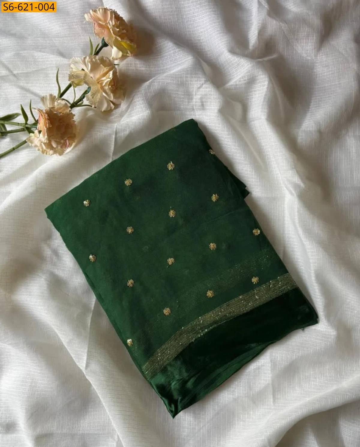 Green Viscose Georgette Saree