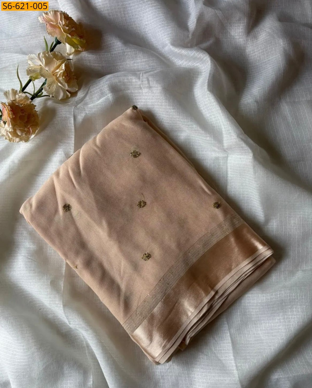 Sandal Viscose Georgette Saree