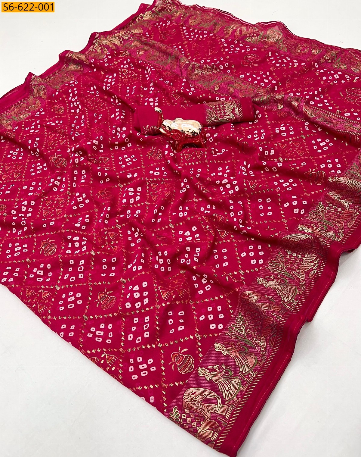 Pink Fancy Viscose Georgette Saree