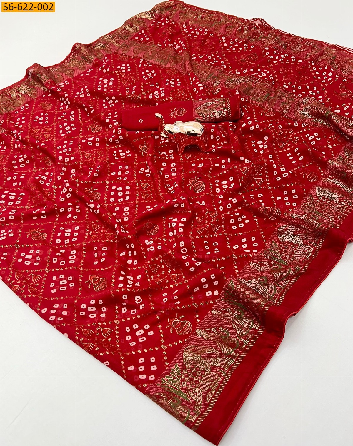 Red Fancy Viscose Georgette Saree