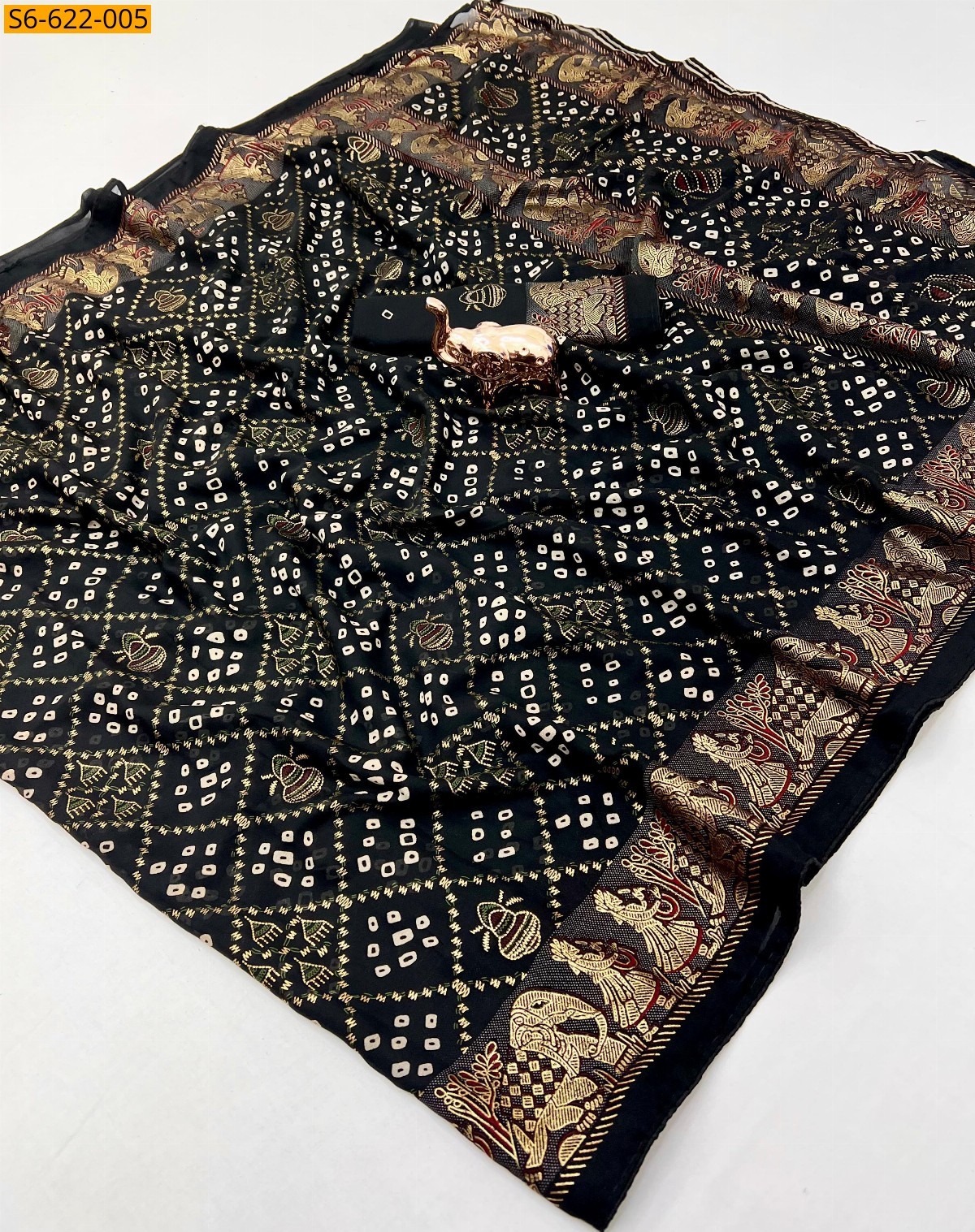 Black Fancy Viscose Georgette Saree