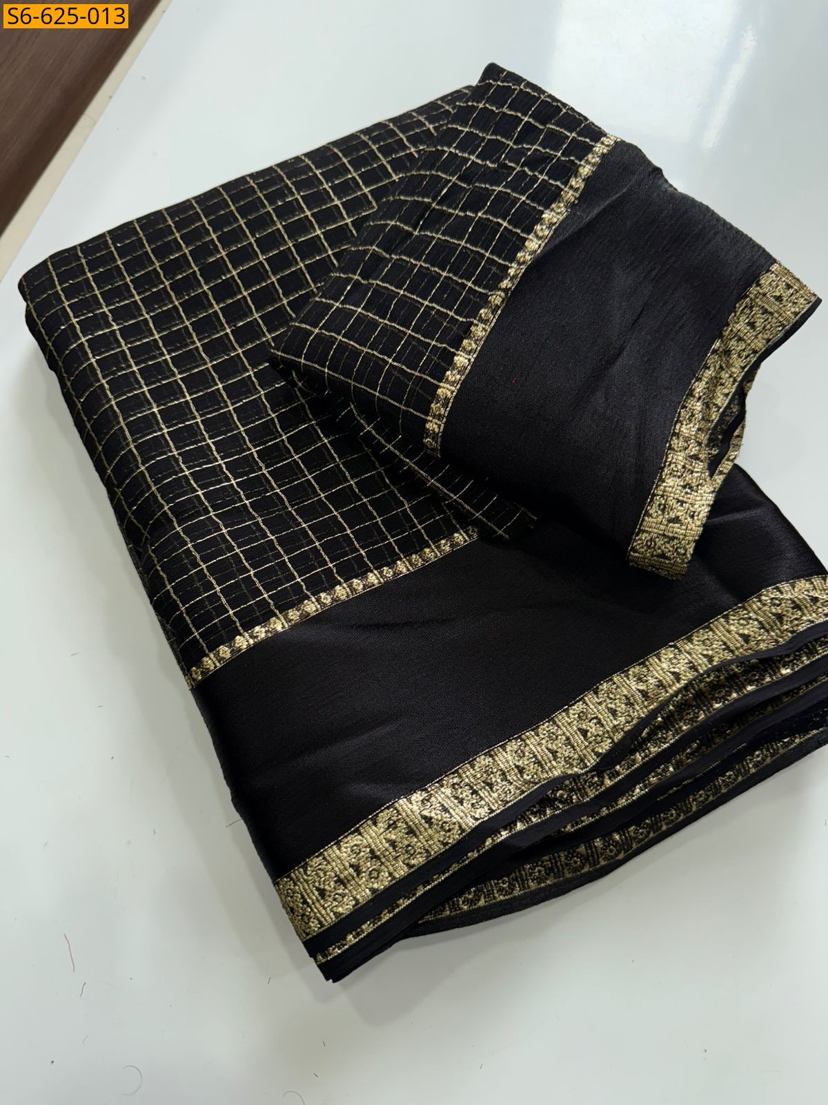 Black Viscose georgette saree
