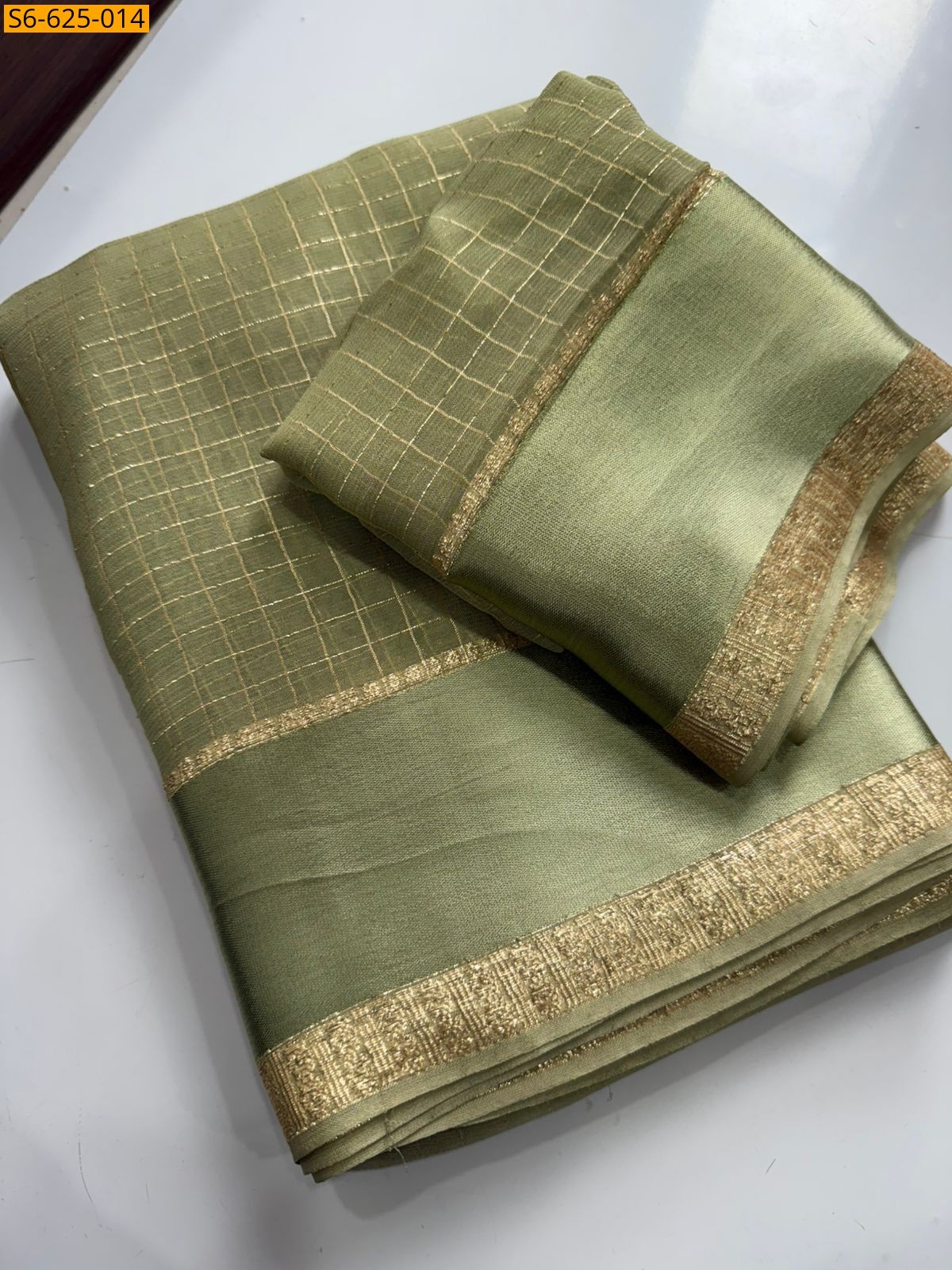 Olive Green Viscose georgette saree