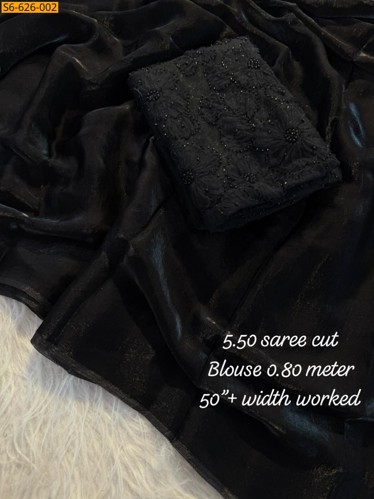 Fandy satin silk saree - Black