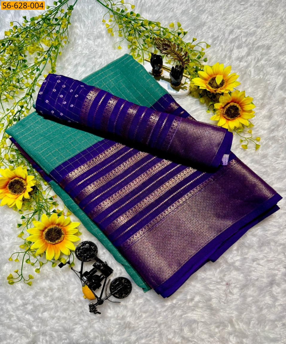 Green Fancy mysore silk saree