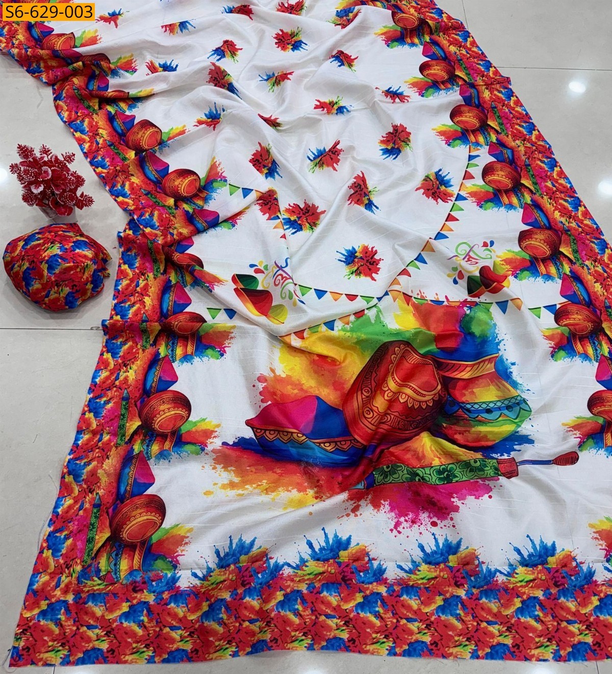Multi color Fancy tussar silk saree