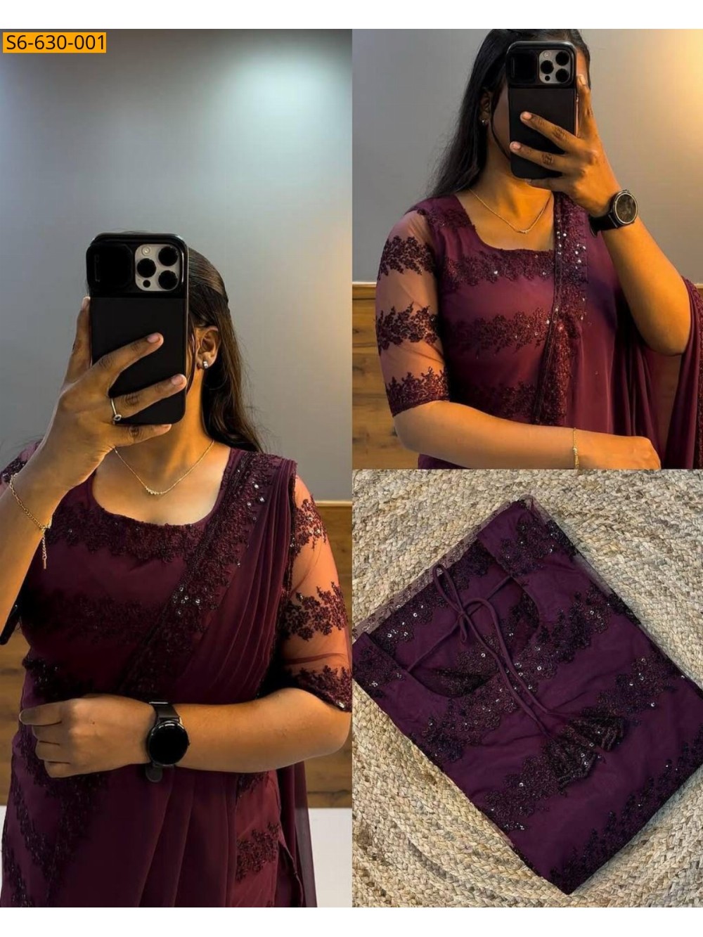 Net With Sequence Work kurti