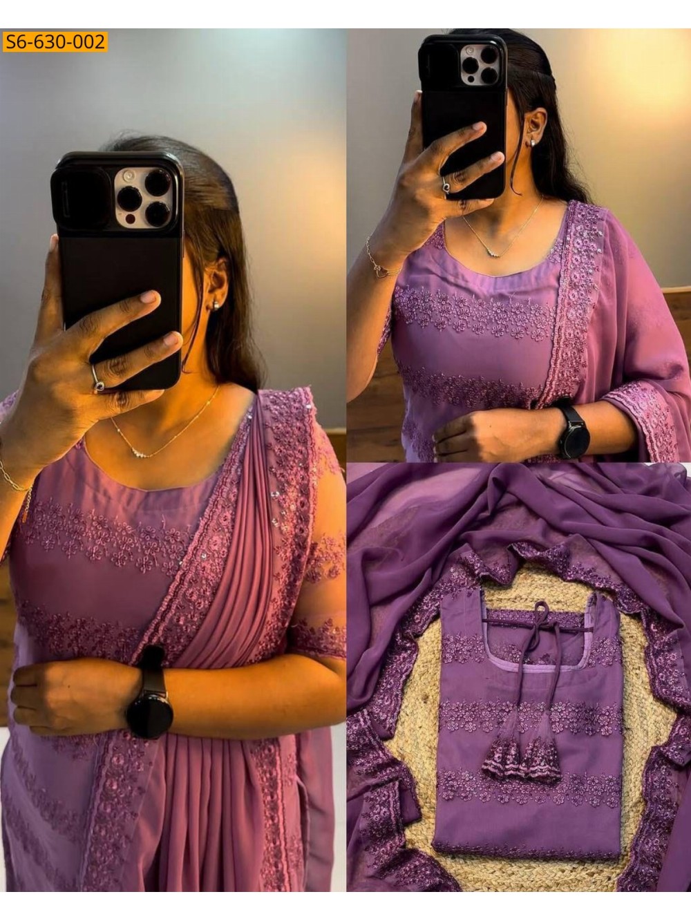 Net With Sequence Work kurti