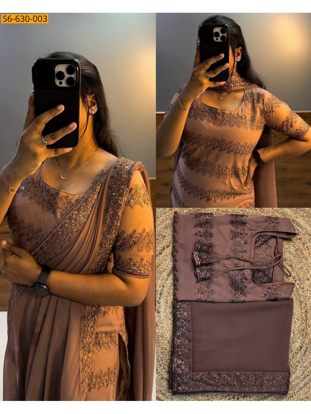 Net With Sequence Work kurti