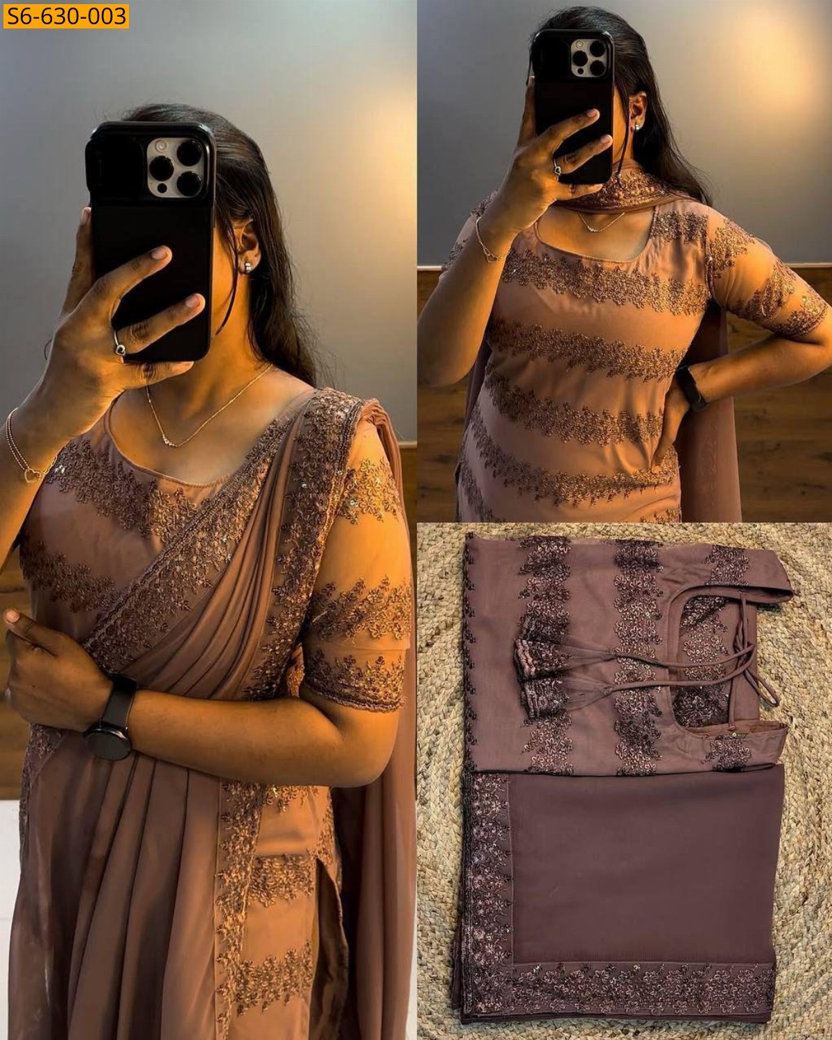 Onion Net With Sequence Work kurti