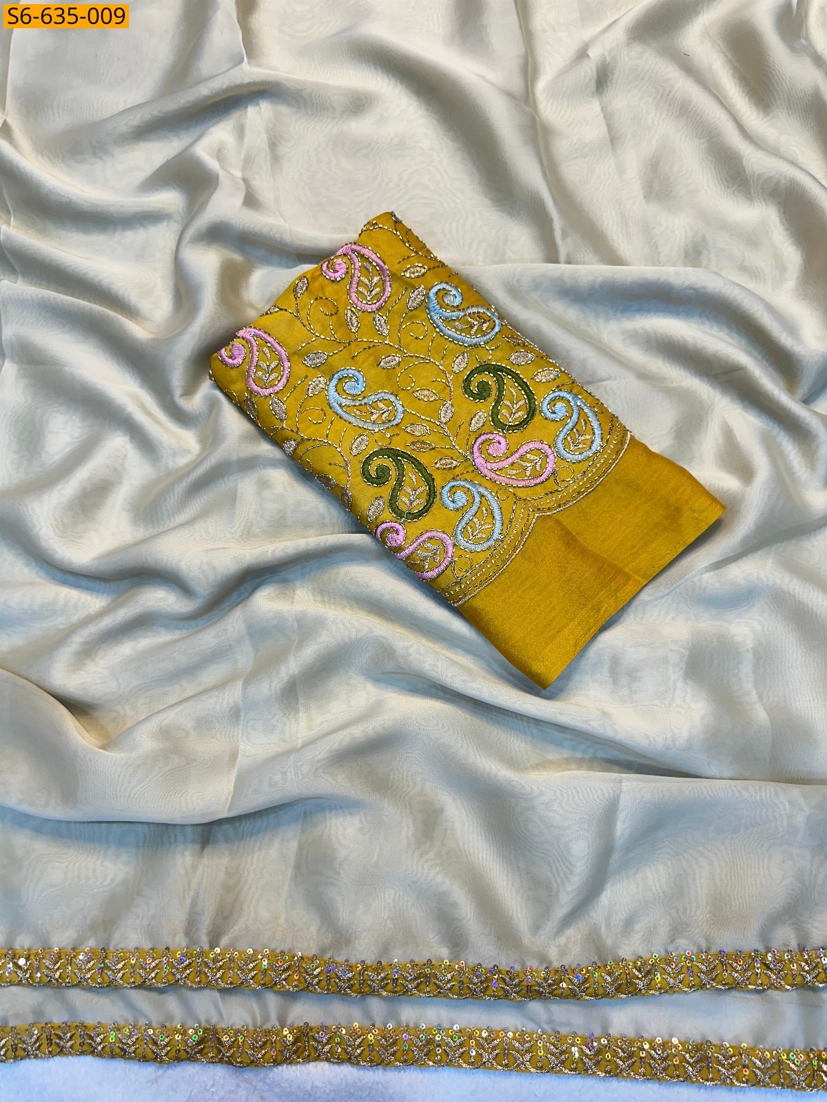 Half White Rangoli Silk Sarees