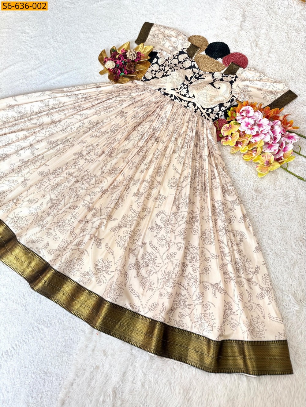 Soft Dola Silk Kalamkari Gown