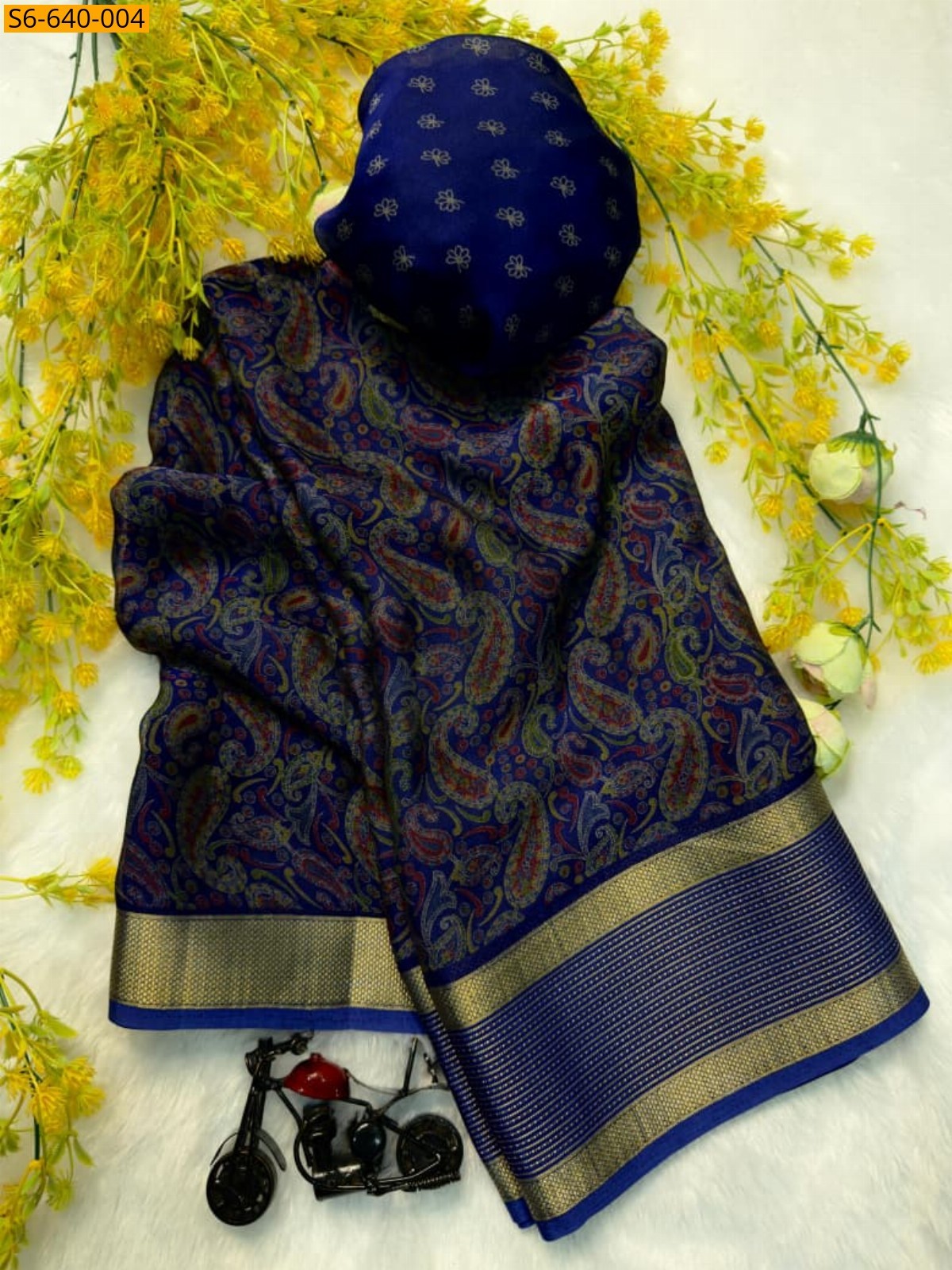 Blue Fancy Marshmellow saree