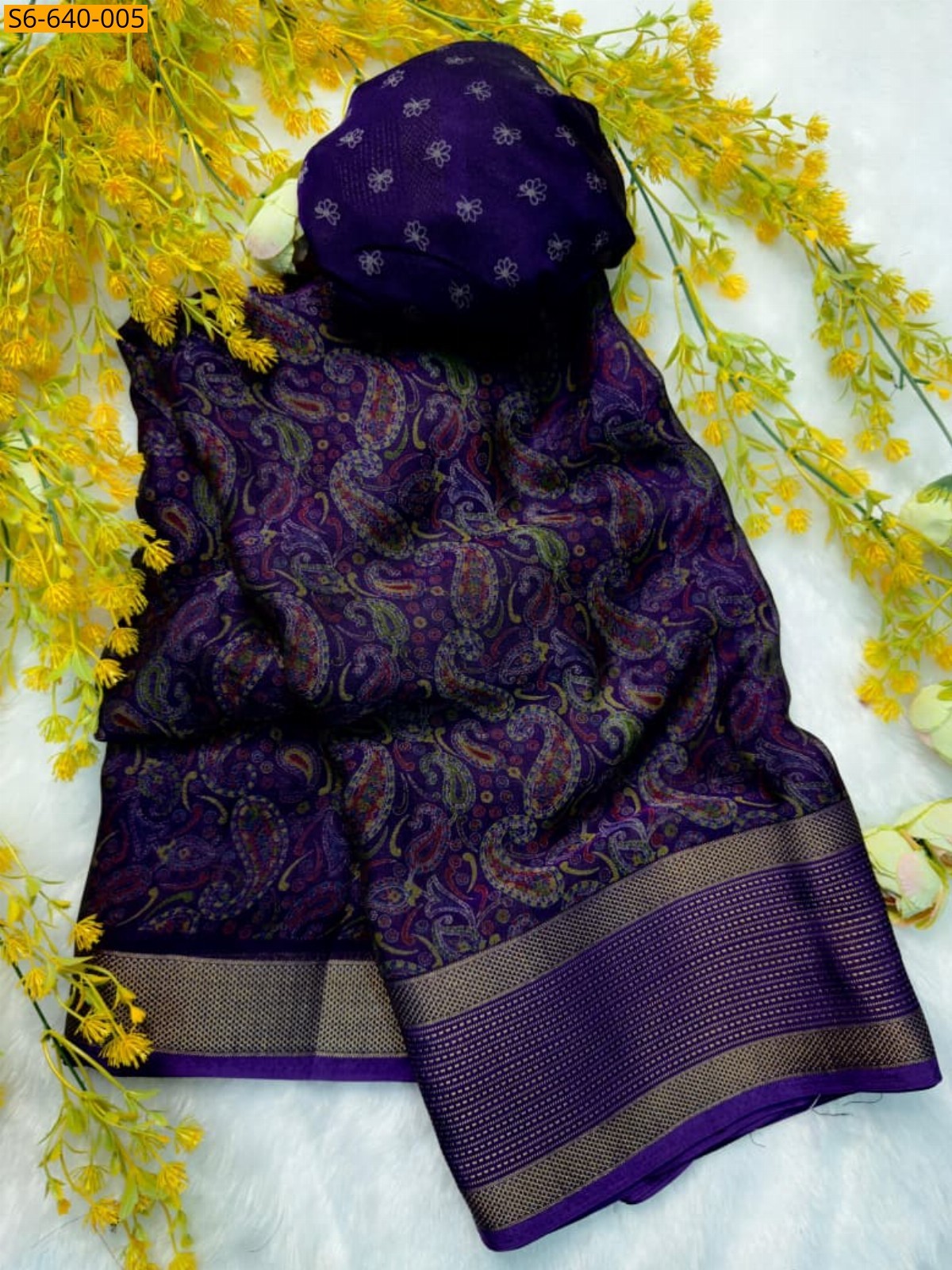 Violet Fancy Marshmellow saree