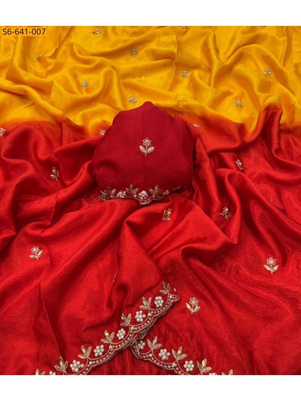 Fancy georgette silk saree