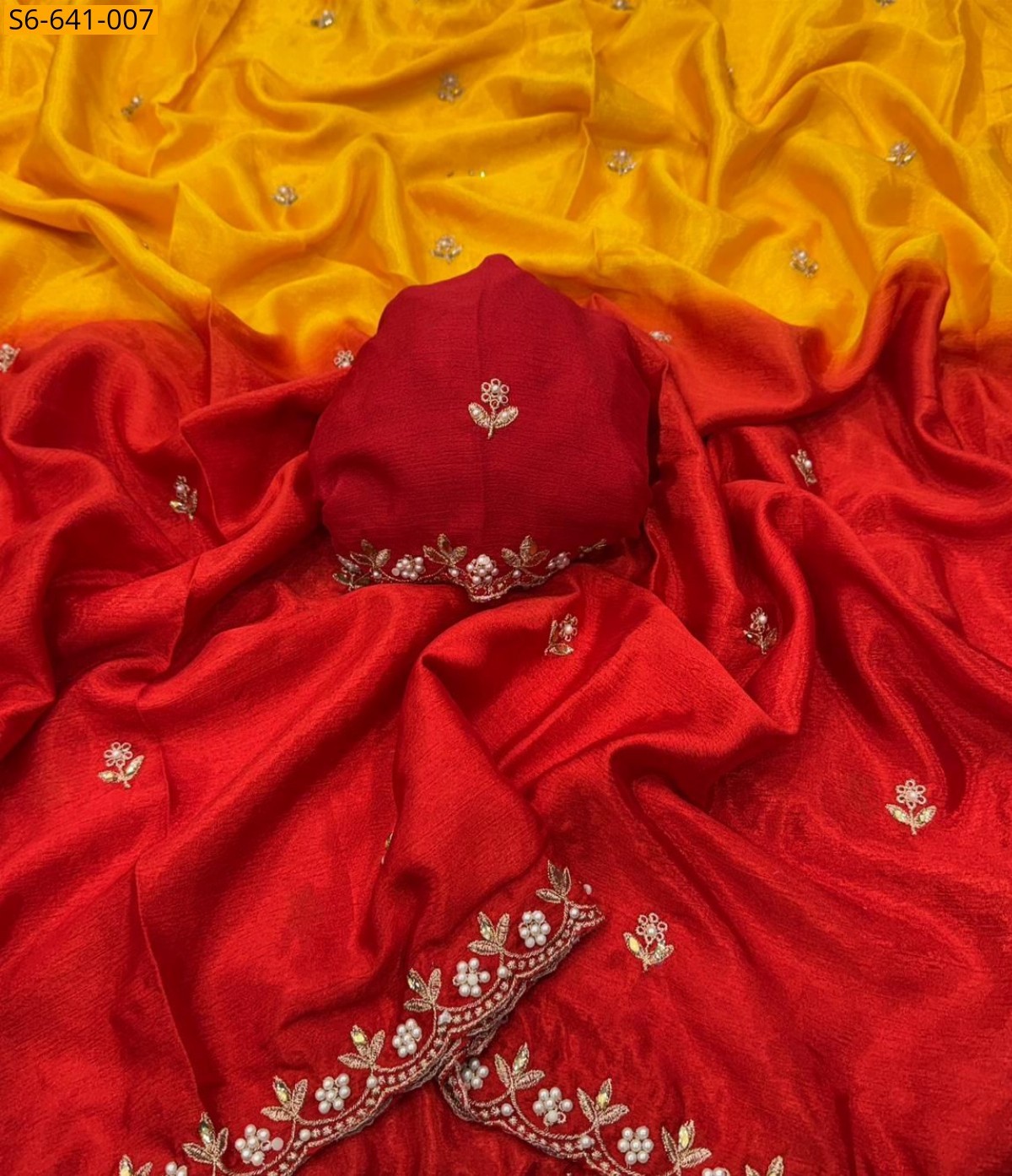 Multi color Fancy georgette silk saree