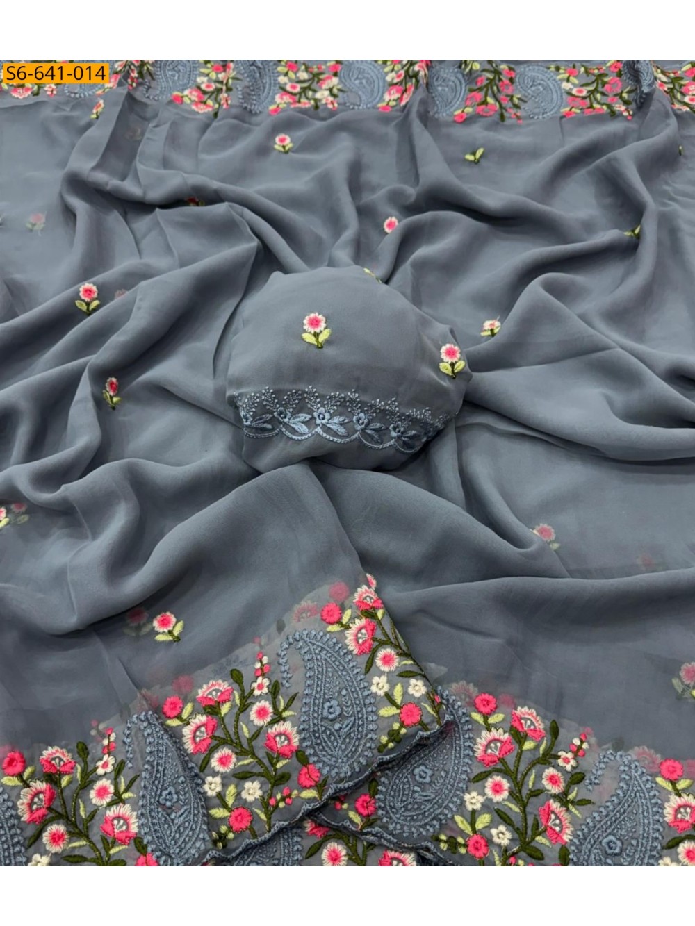 Fancy georgette silk saree