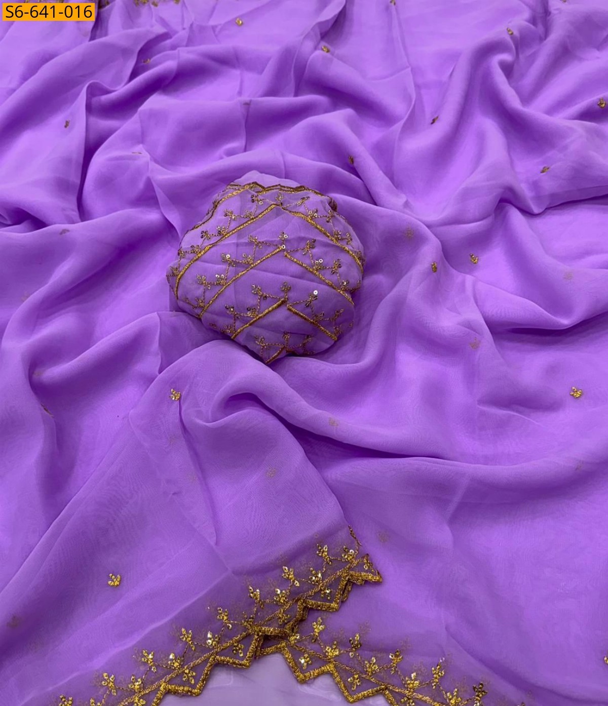 Light Purple Fancy georgette silk saree