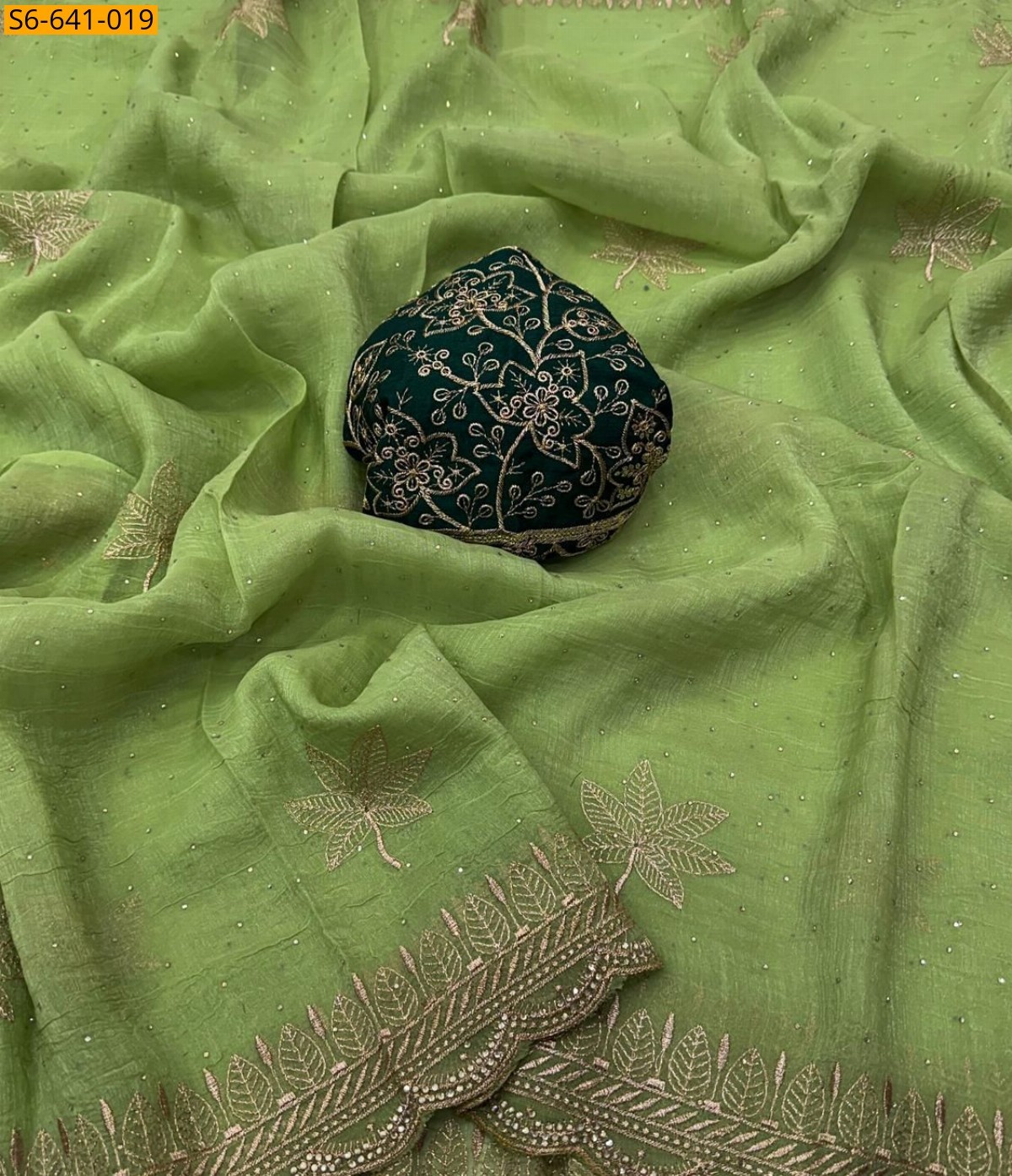 Light Green Fancy georgette silk saree