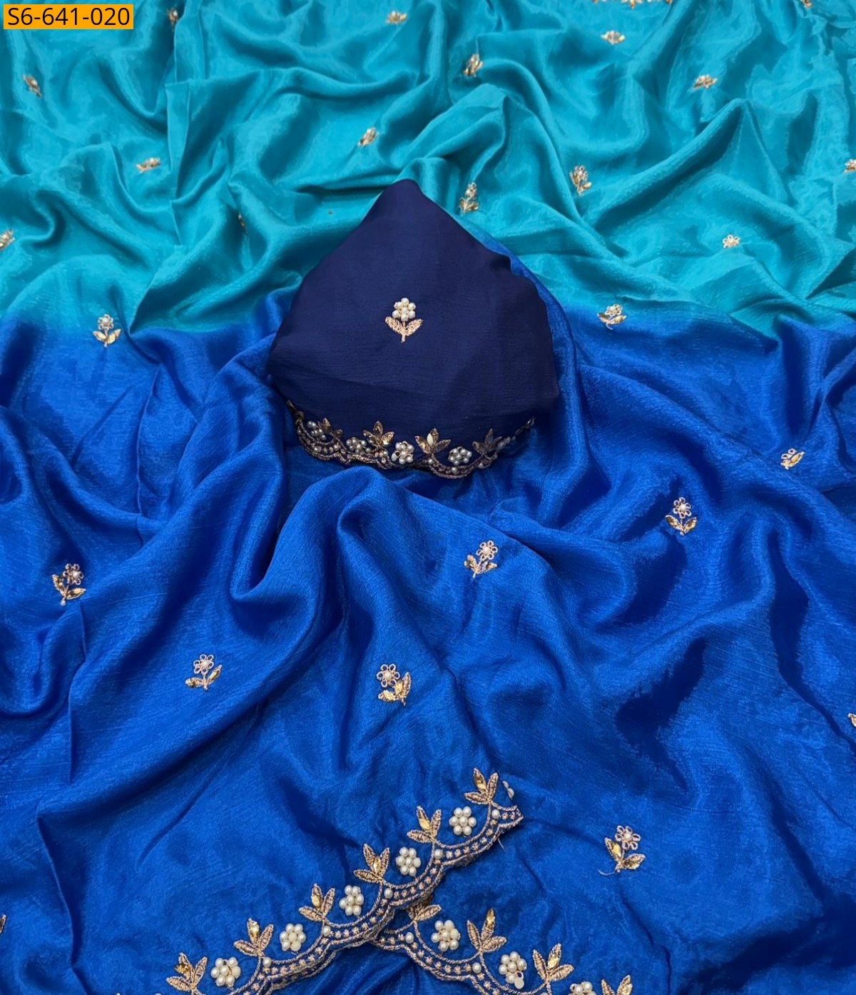 Multi color Fancy georgette silk saree