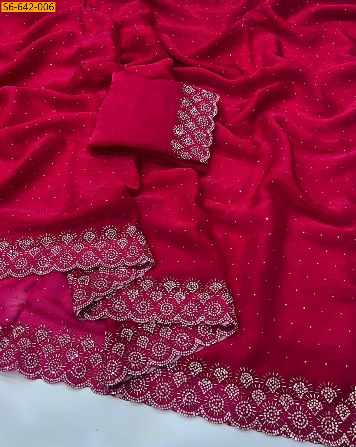 Pink Fancy Space Soft Silk Saree