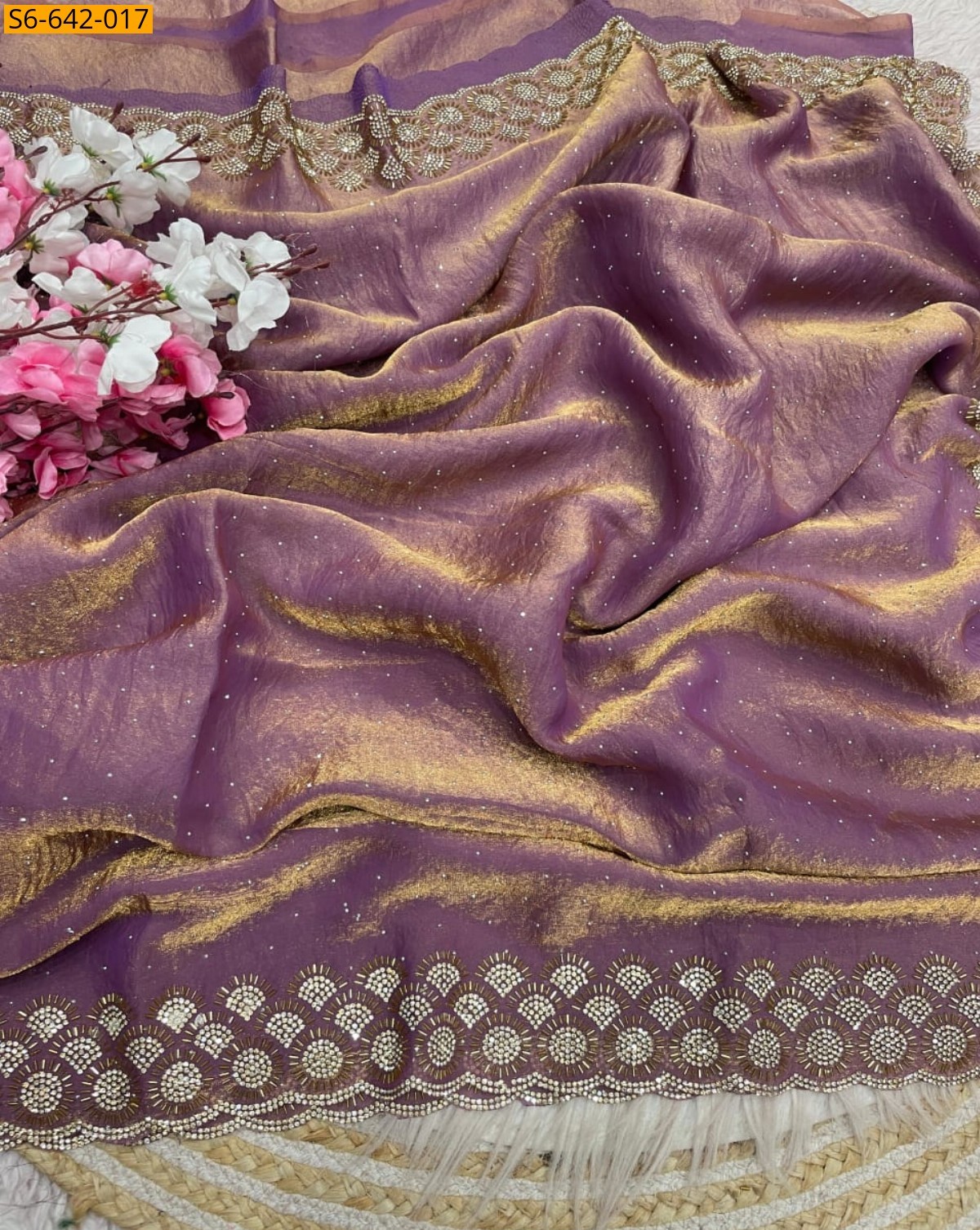 Grape Wine Fancy Space Soft Silk Saree