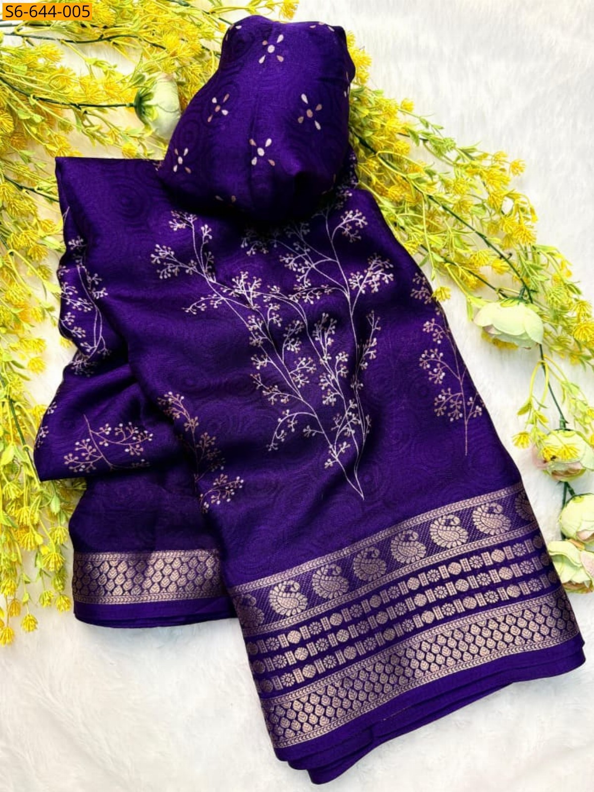 Purple Fancy marshmellow Saree