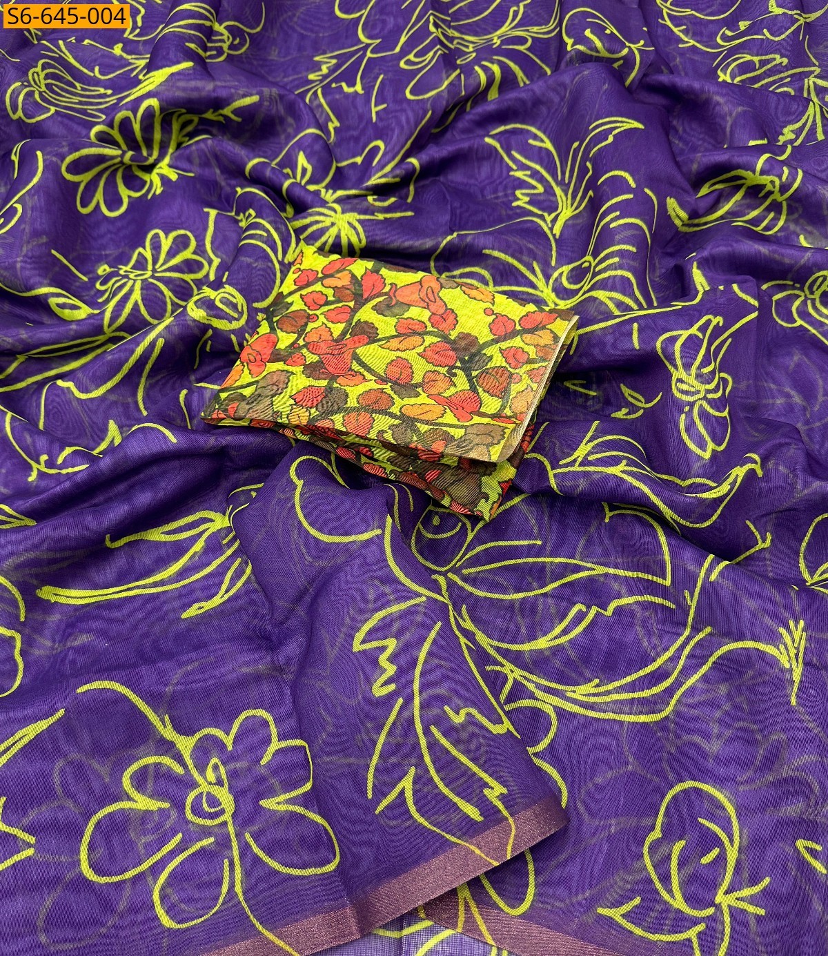 Violet Soft chanderi Saree