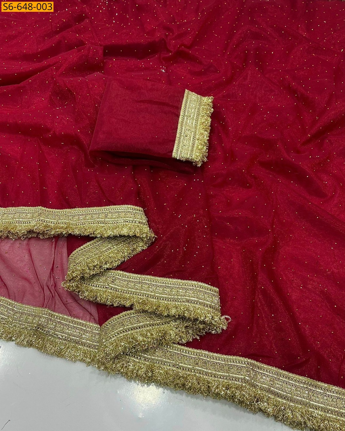 Red Soft Organza Saree