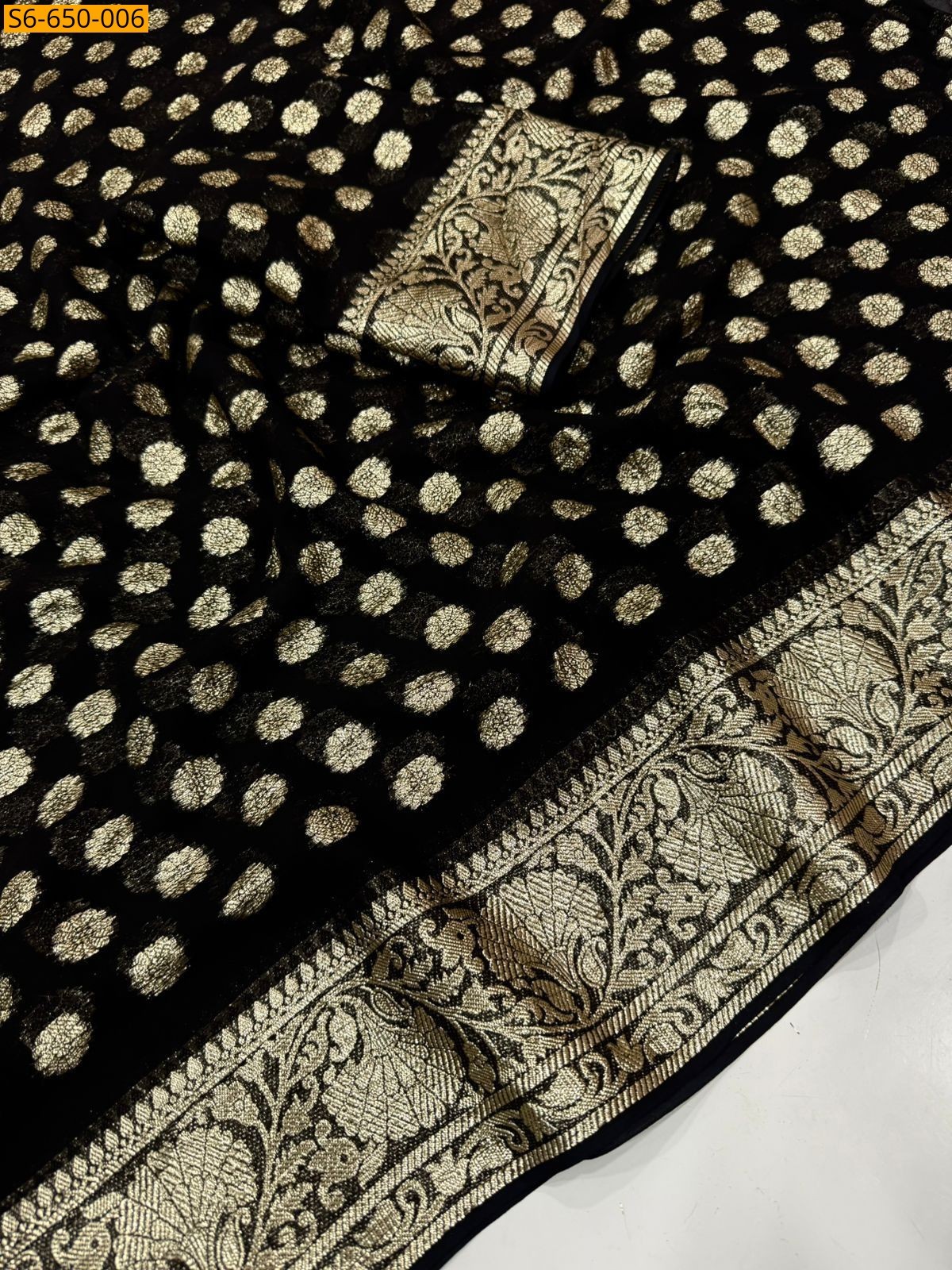 Viscose Georgette Saree - Black