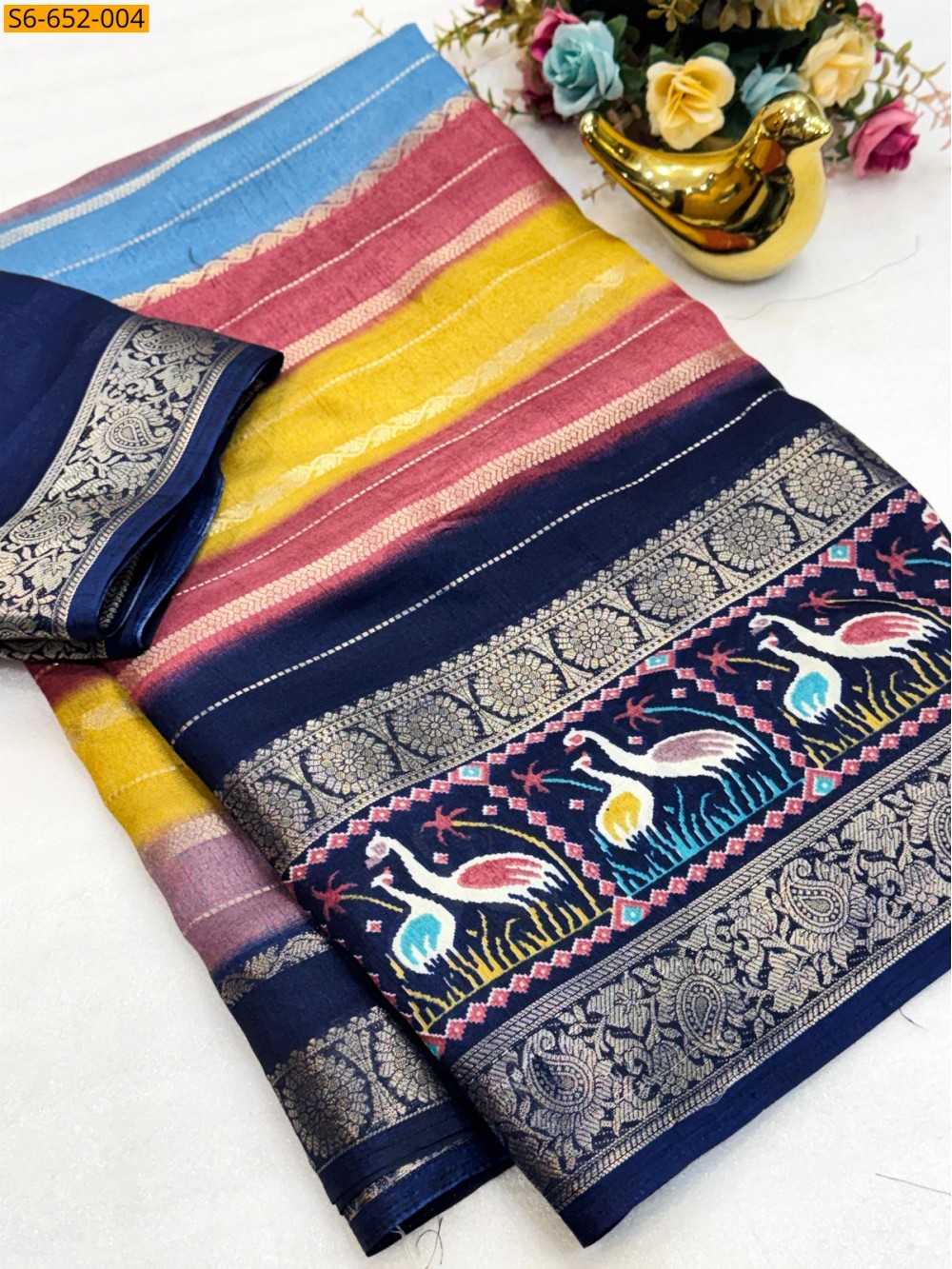 Soft Dola kalmkari print  Saree