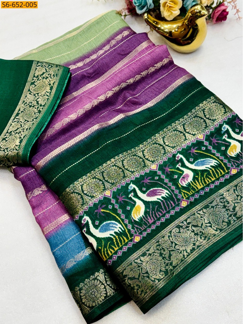 Soft Dola kalmkari print  Saree