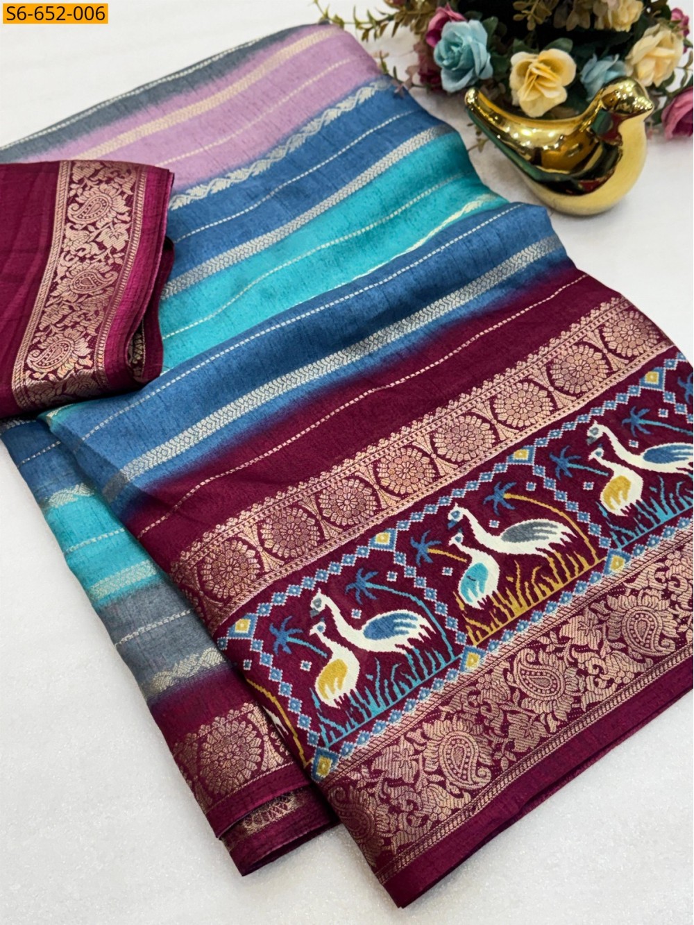 Soft Dola kalmkari print  Saree